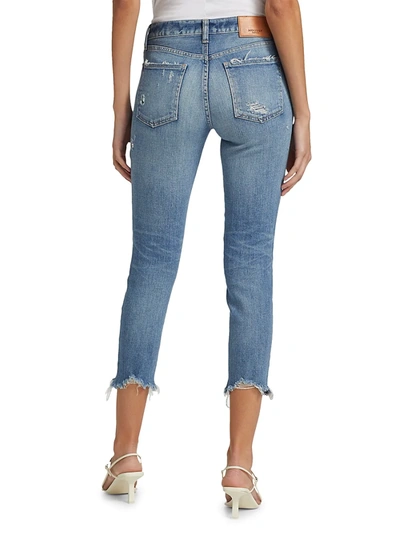 Shop Moussy Vintage Women's Glendele Distressed Skinny Jeans In Light Blue