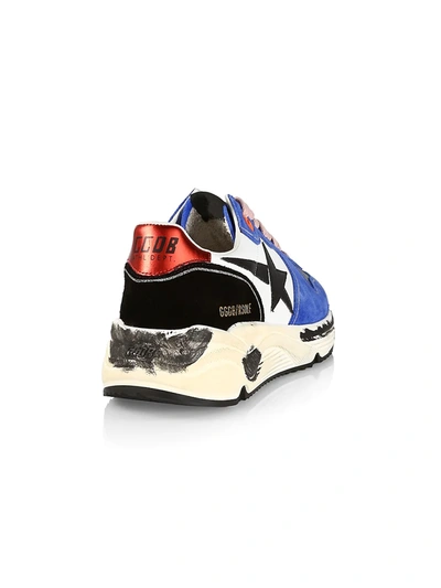 Shop Golden Goose Running Sole Low-top Sneakers In White Blue
