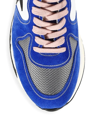 Shop Golden Goose Running Sole Low-top Sneakers In White Blue