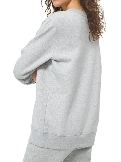 Shop Michael Michael Kors Tonal Organic Cotton Sweatshirt In Pearl Heather