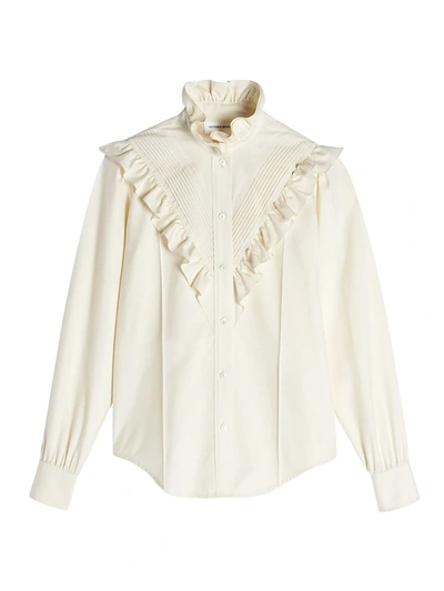 Shop Victoria Beckham Victorian Silk Blouse In Off White