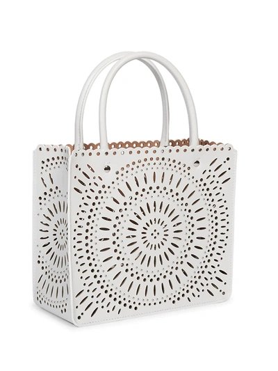 Shop Alaïa Women's Garance Perforated Leather Tote In Aloe