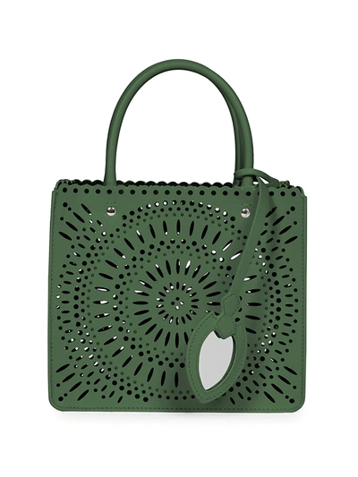 Shop Alaïa Women's Garance Perforated Leather Tote In Aloe