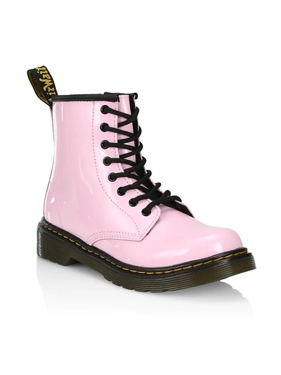 Shop Dr. Martens' Little Girl's And Girl's Grade School 1460 Patent Combat Boots In Pale Pink