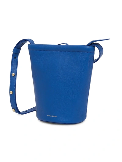 Shop Mansur Gavriel Mini Zip Leather Bucket Bag In Arancio