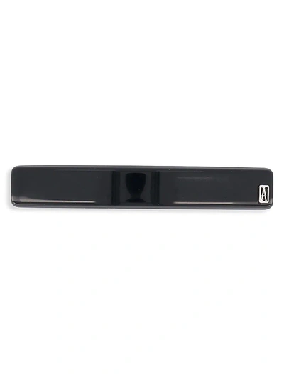 Shop Alexandre De Paris Timeless Black Acetate Barrette In Noir