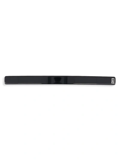 Shop Alexandre De Paris Timeless Black Acetate Slim Barrette In Noir