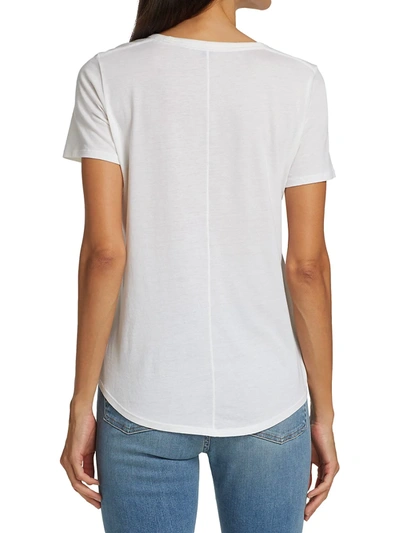 Shop Veronica Beard Carla Button-trimmed T-shirt In White