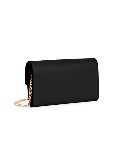 Shop Moschino Bear Leather Wallet-on-chain In Black