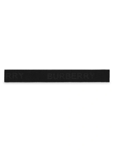 Shop Burberry Men's Logo Jacquard Headband In Black