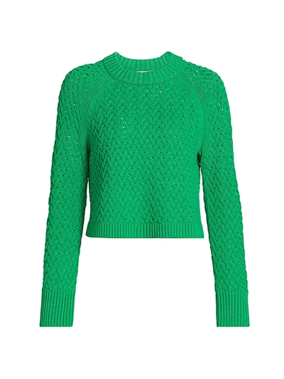 Shop Alice And Olivia Women's Leta Textured Pullover In Mint Kelly