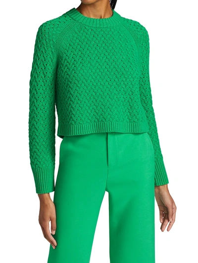 Shop Alice And Olivia Women's Leta Textured Pullover In Mint Kelly