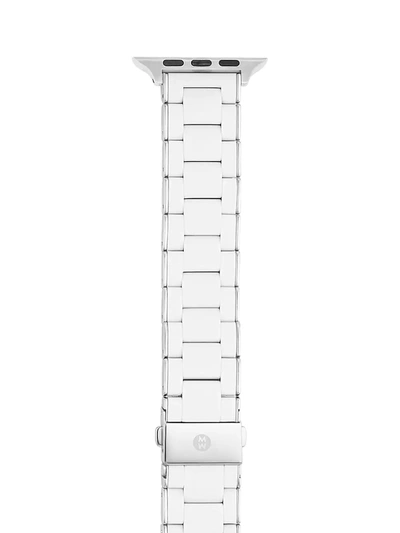Shop Michele Women's Apple Watch Stainless Steel & Silicone Bracelet Strap/38/40/41 & 42/44/45/49mm In White
