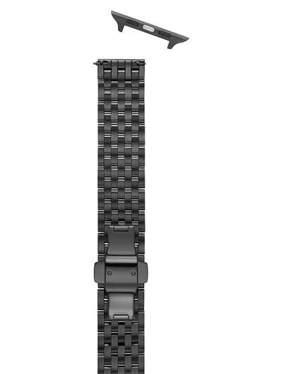 Shop Michele Apple Watch Black Ip Stainless Steel Bracelet Strap/38, 40, 42 & 44mm