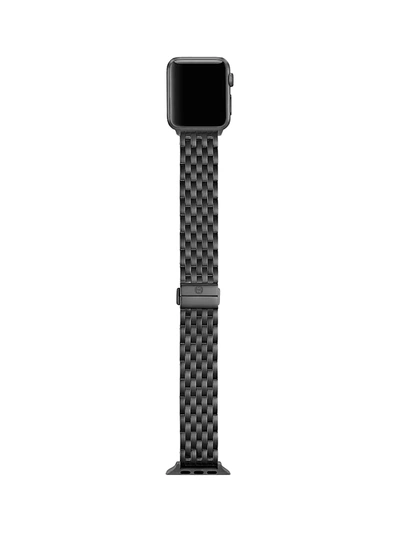 Shop Michele Apple Watch Black Ip Stainless Steel Bracelet Strap/38, 40, 42 & 44mm