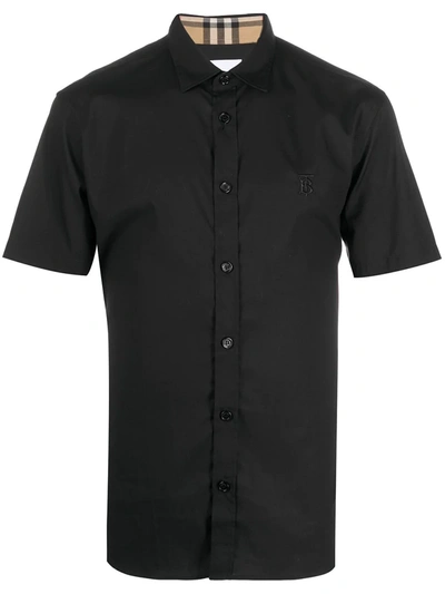 Shop Burberry Check-trim Shirt In Black