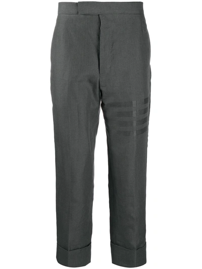 Shop Thom Browne Fit 1 Backstrap Trousers In Grey