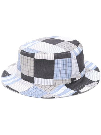 Shop Thom Browne Patchwork Bucket Hat In Grey