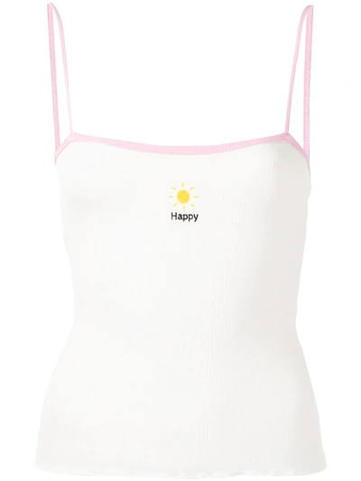 Shop Ground Zero Frete Happy Cami Top In White