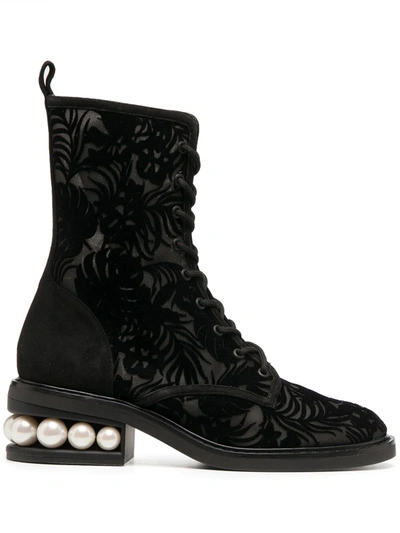 Shop Nicholas Kirkwood Casati 35mm Lace-up Boots In Black