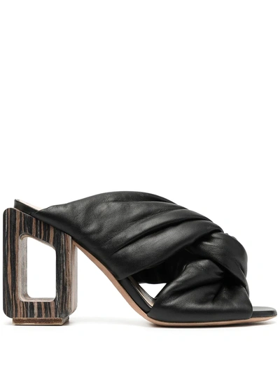 Shop Nicholas Kirkwood Joaquim 85mm Twisted Mules In Black