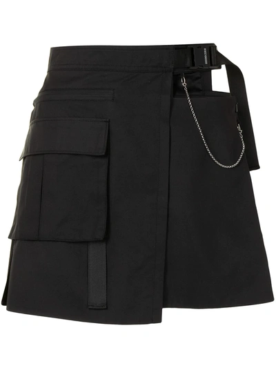 Shop Ground Zero Asymmetric Cargo Pocket Mini Skirt In Black