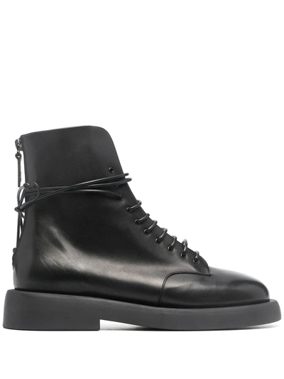 Shop Marsèll Chunky Lace-up Leather Boots In Black