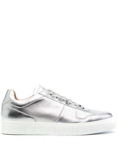 Shop Philipp Plein Iconic Plein Low-top Sneakers In Silver