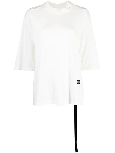 Shop Rick Owens Drkshdw Logo-patch Oversize T-shirt In White