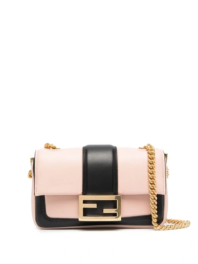 Shop Fendi Mini Baguette Chain Bag In Pink