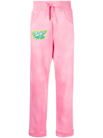 Shop Balmain Logo-print Track Pants In Pink