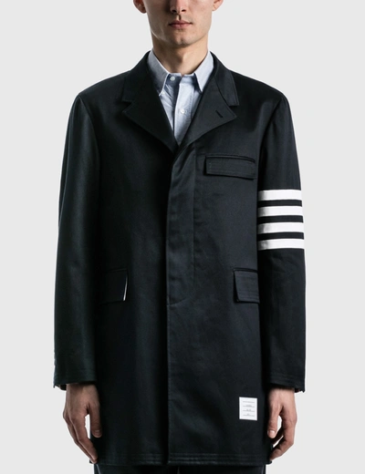 Shop Thom Browne Unconstructed Classic Chesterfield Jacket In Navy