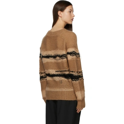 Shop Acne Studios Tan & Black Striped Sweater In An2 Camel