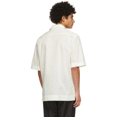 Shop Acne Studios White Striped Short Sleeve Shirt In White/vanil