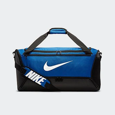 Shop Nike Brasilia Medium Training Duffel Bag In Game Royal/black/white