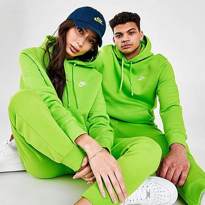 Shop Nike Sportswear Club Fleece Embroidered Hoodie In Mean Green