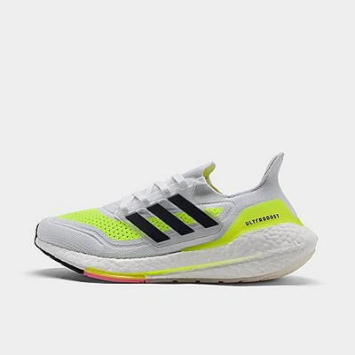 Shop Adidas Originals Adidas Women's Ultraboost 21 Running Shoes In White/black/solar Yellow