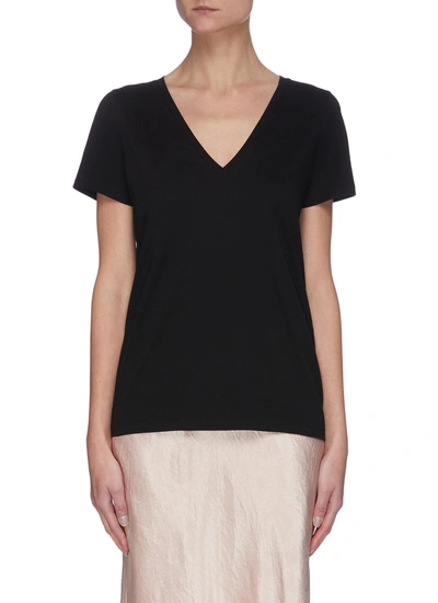 Shop Ninety Percent V-neck T-shirt In Black