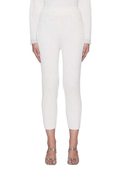 Shop Stella Mccartney Ribbed Soft Shape Pants In White