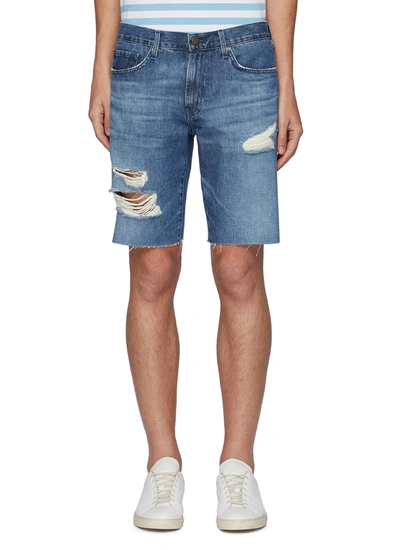 Shop J Brand 'eli' Distressed Denim Shorts In Blue