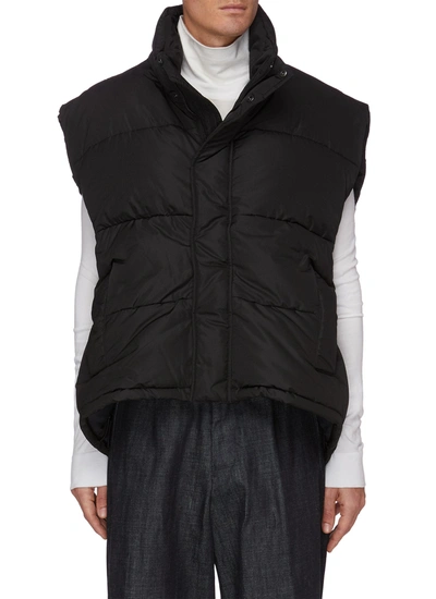 Shop Balenciaga Stand Collar Technical Puff Vest In Black