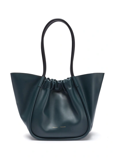 Shop Proenza Schouler Ruched Large Leather Tote In Green