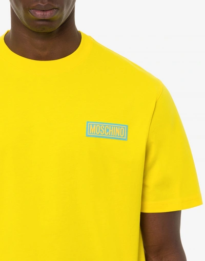 Shop Moschino Jersey T-shirt Rubber Logo In White