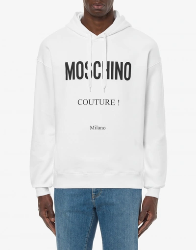 Moschino Logo-print Cotton Hoodie In White