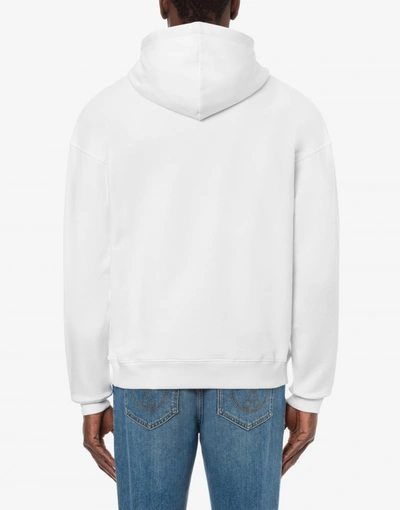 Moschino Logo-print Cotton Hoodie In White