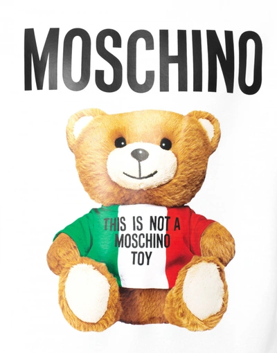 Shop Moschino Cotton Sweatshirt Italian Teddy Bear In White