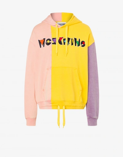 Shop Moschino Color Block Sweatshirt Geometric Logo In Multicoloured