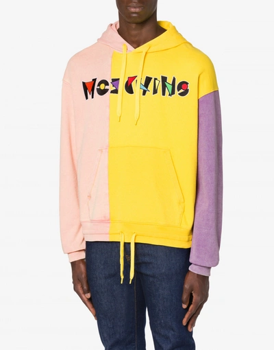 Shop Moschino Color Block Sweatshirt Geometric Logo In Multicoloured