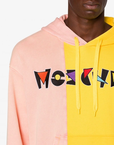 Shop Moschino Color Block Sweatshirt Geometric Logo In Multicoloured