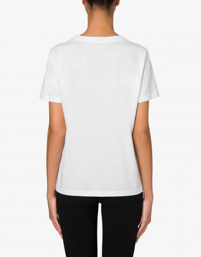 Shop Moschino Jersey T-shirt Sartorial Label In White